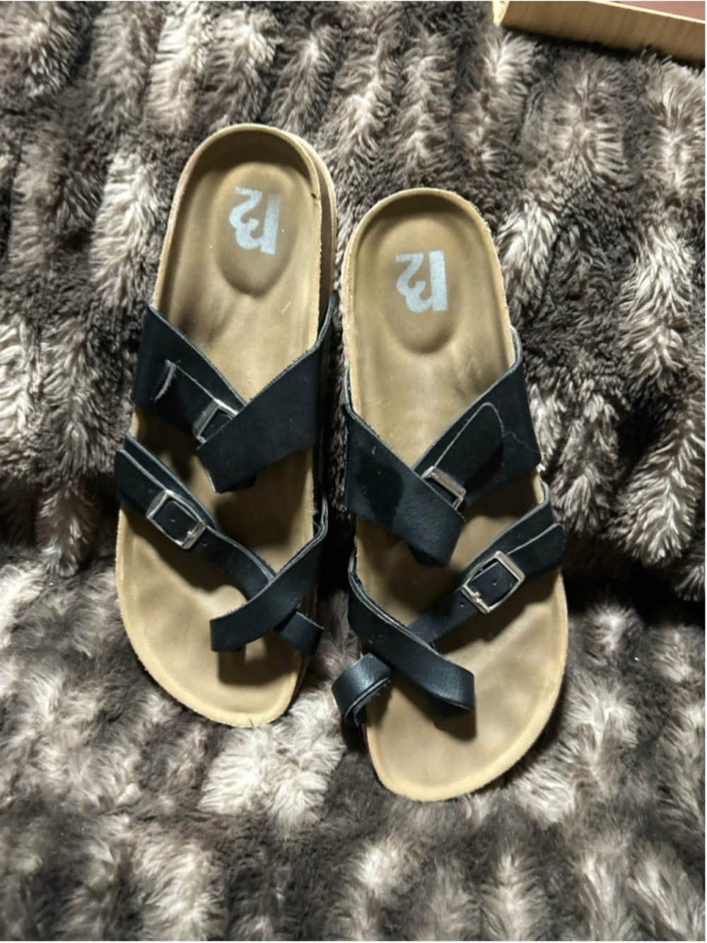 Women's Unbranded Berlin Sandals Size 9 Black Beige